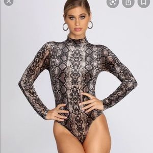 Windsor velvet snakeskin bodysuit